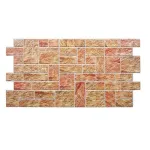 Panou decorativ, PVC, model piatra 3D, nuante maro rosiatic, 96x48.5 cm GartenVIP DiyLine
