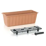 Jardiniera pentru flori cu sistem irigatie, 11 L, 60x18x14 cm, maro, Prosperplast GartenVIP DiyLine