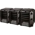 Compostor de gradina, 3 module, Module Compogreen, 1200 L,  negru, 198x71.9x82.6 cm, Prosperplast GartenVIP DiyLine