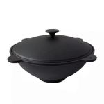 Oala de fonta tip wok, cu capac, 51.5x26 cm, Perfect Home GartenVIP DiyLine