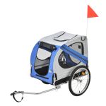 Remorca bicicleta transport caine Pet Joy 138 x 71 x 90 cm albastru gri negru [pro.tec] HausGarden Leisure