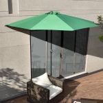 Umbrela semicirculara HU300 pentru balcon verde [casa.pro] HausGarden Leisure
