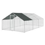 Cotet de exterior Bird 3 x 6 x 2 m otel/polietilena argintiu/verde inchis [pro.tec] HausGarden Leisure