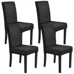 Huse pentru scaun S4 set 4 buc poliester/elastan negru [neu.haus] HausGarden Leisure