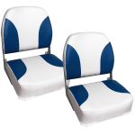 Set 2 scaune barca Pearl 415 x 390 x 510 mm  alb-albastru [pro.tec] HausGarden Leisure