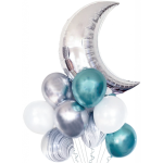 Set 9 baloane Luna - Argintiu si Albastru StarHome GiftGalaxy