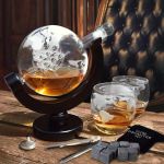 Set decantor glob whisky si cuburi pentru racire StarHome GiftGalaxy