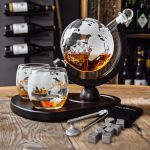 Set decantor whisky Glob Pamantesc Deluxe StarHome GiftGalaxy