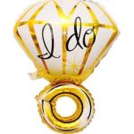 Balon din folie inel auriu cu diamant 70x50 cm StarHome GiftGalaxy