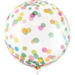Balon transparent Bobo cu confetti multicolor 40cm StarHome GiftGalaxy