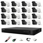 Sistem de supraveghere video 16 Camere Hikvision 4 in 1, 8MP, lentila 3.6mm, IR 80m, DVR 16 canale 4K, accesorii SafetyGuard Surveillance