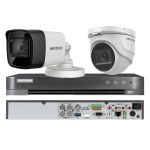 Sistem de supraveghere mixt HIKVISION 2 camere, 1 dome si 1 bullet 4 in 1, 8MP, lentila 2.8mm, IR 30m, DVR 4 canale 4K 8MP SafetyGuard Surveillance