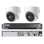 Sistem supraveghere Hikvision 2 camere interior 4 in 1, 8MP, lentila 2.8, IR 60m, DVR 4 canale 4K 8MP SafetyGuard Surveillance