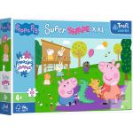 PUZZLE TREFL PRIMO SUPER SHAPE XXL 60 PEPPA PIG SI FRATIORUL SuperHeroes ToysZone