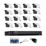 Sistem Supraveghere profesional  Hikvision  16 Camere 5MP Turbo HD IR 80, accesorii SafetyGuard Surveillance