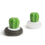 Set burete de spalat vase din fibre de otel/plastic - 2 buc. - model cactus - 8.5 x 8 cm Best CarHome