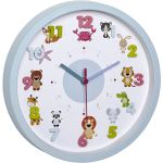 Ceas de perete pentru copii, silentios, cu animale si cifre 3D, TFA Little Animals 60.3051.14 Children SafetyCare