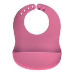 Bavetica din silicon moale cu buzunar colector pentru bebelusi, reglabila, roz, Reer Eat`n Tidy 25044 Children SafetyCare