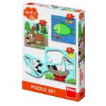 Baby Puzzle - Unde locuiesc animalele? (3,4 si 5 piese) PlayLearn Toys