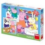 Puzzle 3 in 1 Purcelusa Peppa - Dupa-amiaza fericita (3 x 55 piese) PlayLearn Toys
