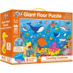 Puzzle Podea: Numaram animalute marine (30 piese) PlayLearn Toys