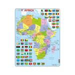 Puzzle maxi Harta Africii, orientare tip portret, 70 de piese, Larsen EduKinder World