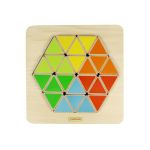 Panou educativ creativ Hexagon colorat, din lemn, +3 ani, Masterkidz EduKinder World