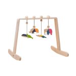 Centru de activitati Montessori cu 4 animale multicolore de jucarie, din lemn, Mobbli EduKinder World
