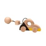Jucarie Montessori din lemn, masina beetle pentru centru activitati, galben-negru, Mobbli EduKinder World