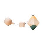 Jucarie Montessori din lemn, octaedru pentru centru activitati, galben-verde, Mobbli EduKinder World