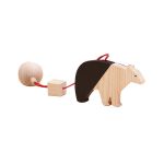 Jucarie Montessori din lemn, urs polar pentru centru activitati, negru-lemn natur, Mobbli EduKinder World
