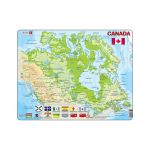 Puzzle maxi Canada, orientare tip vedere, 100 de piese, Larsen EduKinder World
