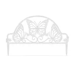 Bordura Gardulet Decorativ Plastic pentru Gazon sau Flori, Dimensiuni 50x31cm, Model Fluturi, Alb