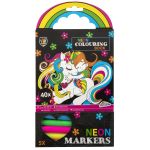 Carte de colorat cu carioci neon - Unicorn PlayLearn Toys