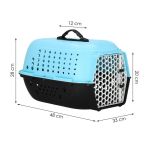 Geanta pentru transport caine/pisica, Springos, albastru si negru, plastic, max 7 kg, 48x33x28 cm GartenVIP DiyLine