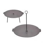 Disc pentru gratar, fonta, 2 functii, cu picioare si agatator, 44x23.5 cm, Perfect Home GartenVIP DiyLine