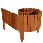 Gard de gradina decorativ din lemn, maro, 200x40 cm GartenVIP DiyLine