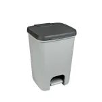 Cos de gunoi cu pedala, plastic, gri, 20 L, 30.3x29.4x42.8 cm, Curver GartenVIP DiyLine