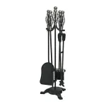 Set accesorii semineu, suport cu 4 piese, nichelate, 66 cm  GartenVIP DiyLine