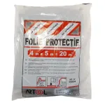 Folie acoperire/protectie 4x5 m, 20 mp, LDPE, 60 microni, ARTOOL GartenVIP DiyLine