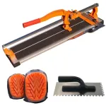 Masina de taiat gresia si faianta, aparat profesional, dispozitiv cu rulmenti, 800 mm, cu genunchiere si gletiera cu zimti, Richmann Exclusive GartenVIP DiyLine