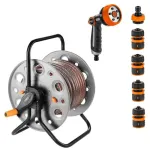 Tambur, rola, cu furtun gradina, antirasucire, pistol de stropit, accesorii, 1/2", 20 m, NEO GartenVIP DiyLine