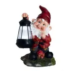 Decoratiune gradina, ceramica/plastic, lampa solara, pitic, 17x16x27 cm GartenVIP DiyLine