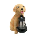 Decoratiune gradina, polirasina, lampa solara, catel cu felinar, 14x24x25 cm GartenVIP DiyLine