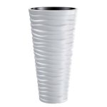 Ghiveci decorativ de flori, rotund, inalt, alb, 39x75 cm, Sand Slim GartenVIP DiyLine
