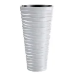 Ghiveci decorativ de flori, rotund, inalt, alb, 39x75 cm, Sand Slim GartenVIP DiyLine
