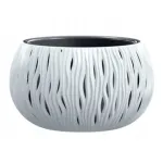 Ghiveci decorativ de flori, rotund, alb, 29x19.5 cm, Sandy Bowl GartenVIP DiyLine