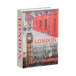 Seif, caseta valori, cutie metalica cu cheie, portabila, tip carte, model Londra, 15.5x4.5x22 cm, Springos GartenVIP DiyLine