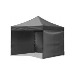 Pavilion pentru gradina/comercial, cadru metalic, 3 pereti, pliabil, gri, 3x3x3.16 m GartenVIP DiyLine