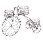 Suport metalic pentru ghivece flori, Strend Pro, model bicicleta, 3 suporturi, 60x21x42 cm GartenVIP DiyLine
